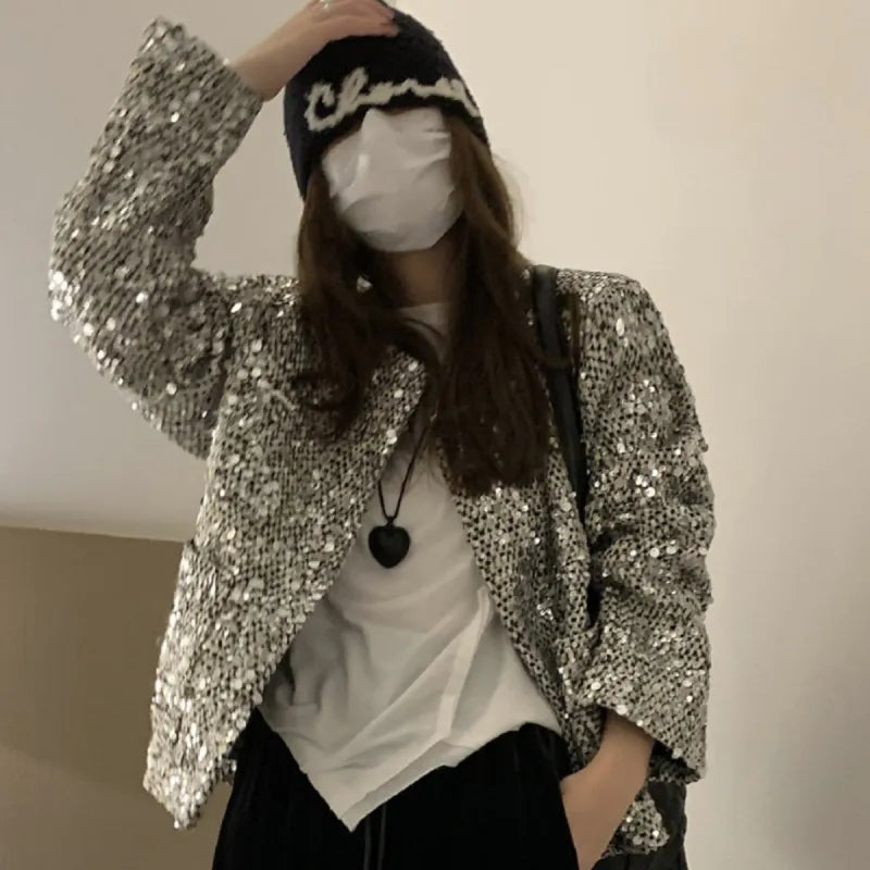 Xenya | Blazer à paillettes pour femmes avec effet brillant et moderne